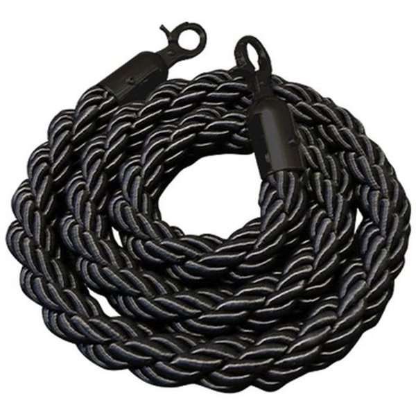 Black rope with black hooks for Crowd Barrier stands | Danish Sign Export