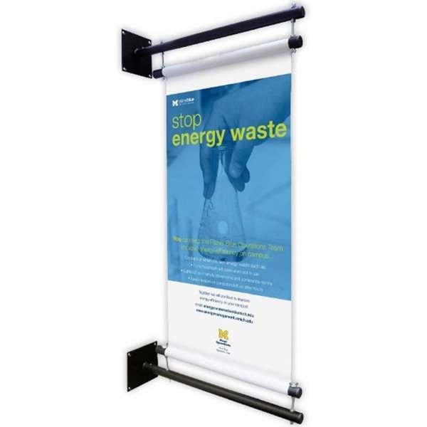 Wall Banner Holder, double sided, 50 cm | Danish Sign Export