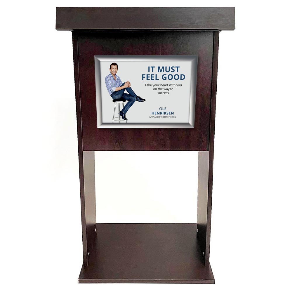 Wooden Podium Wood Podium with Fast-Fix A3 Click Frame, Black | Danish ...