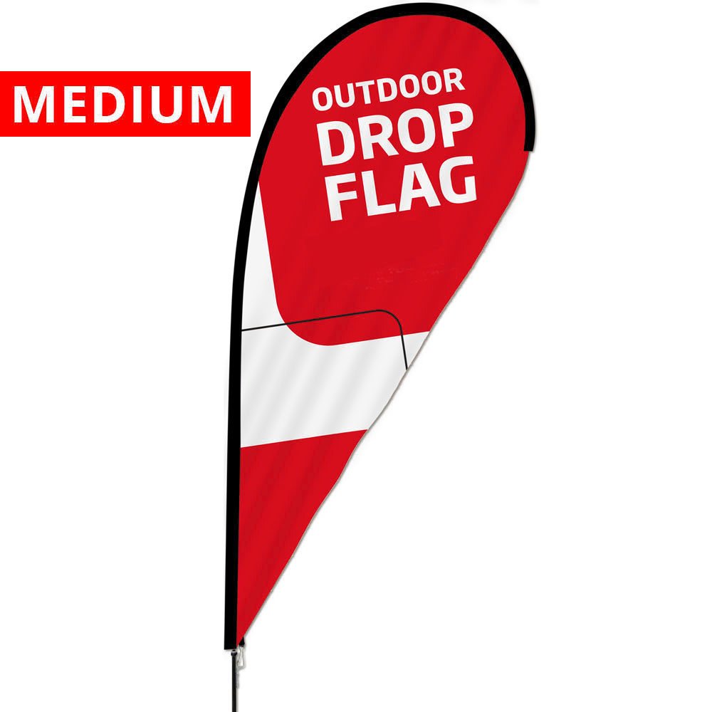 Outdoor Drop Flag, pole, medium | Danish Sign Export