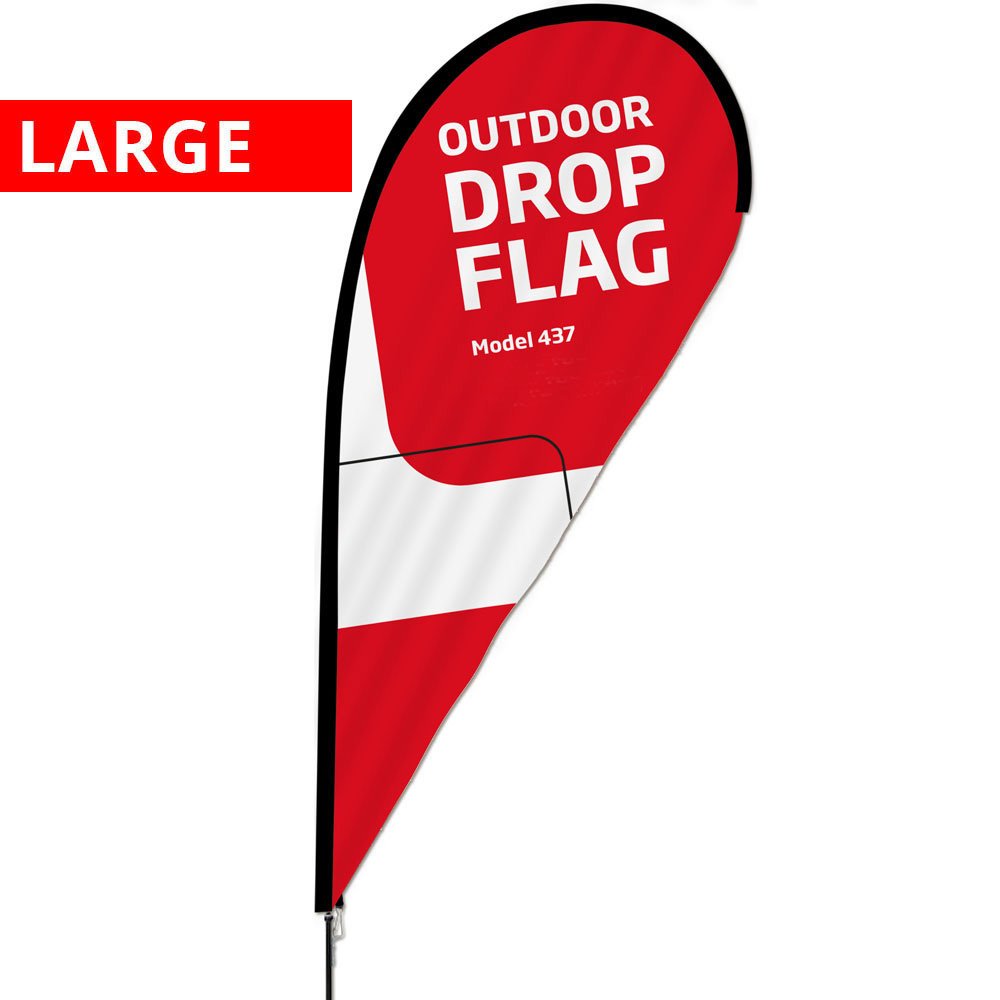 Outdoor Drop Flag, black pole, Large | Displaylager.eu