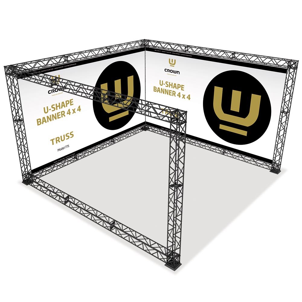 Crown Truss U-Shape 4 x 4 m, 15 x 15 cm, black | Danish Sign Export