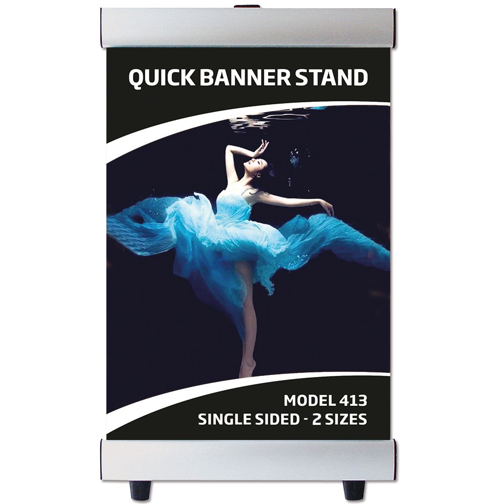 Silver Quick Banner Stand Aluminium Single-Sided Frame 100 x 140 cm ...
