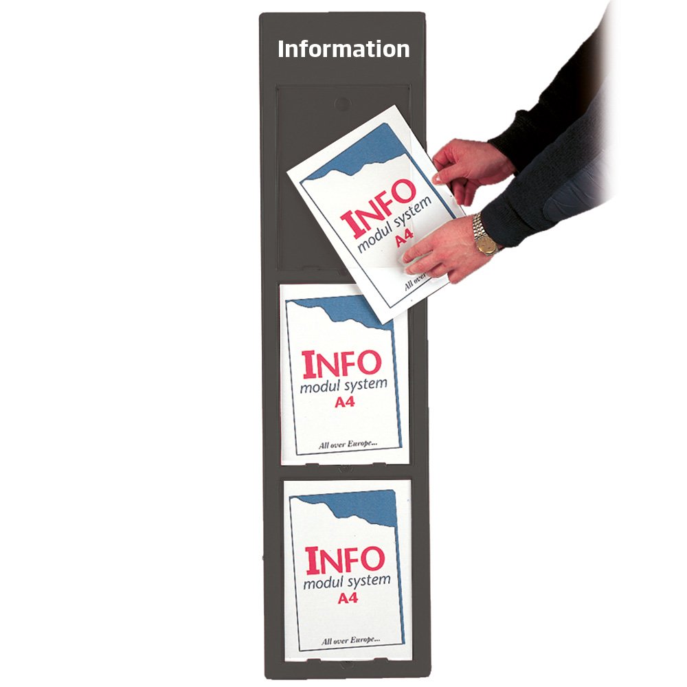 Informationstafel, Info Module, anthrazitgrauer Plastik, mit APET ...
