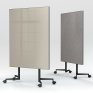 Move Acoustic Slim - mobil glastavle med akustikpanel - Khaki / Remix Screen 0908 - 60x150cm