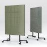 Move Acoustic Slim - mobil glastavle med akustikpanel - Khaki / Remix Screen 0908 - 60x150cm